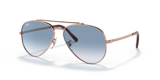 Ray-Ban NEW AVIATOR 0RB3625 92023F Sonnenbrille Blau / Pink Gold