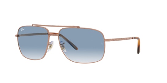 Ray-Ban 0RB3796 92023F Sonnenbrille Blau / Pink Gold