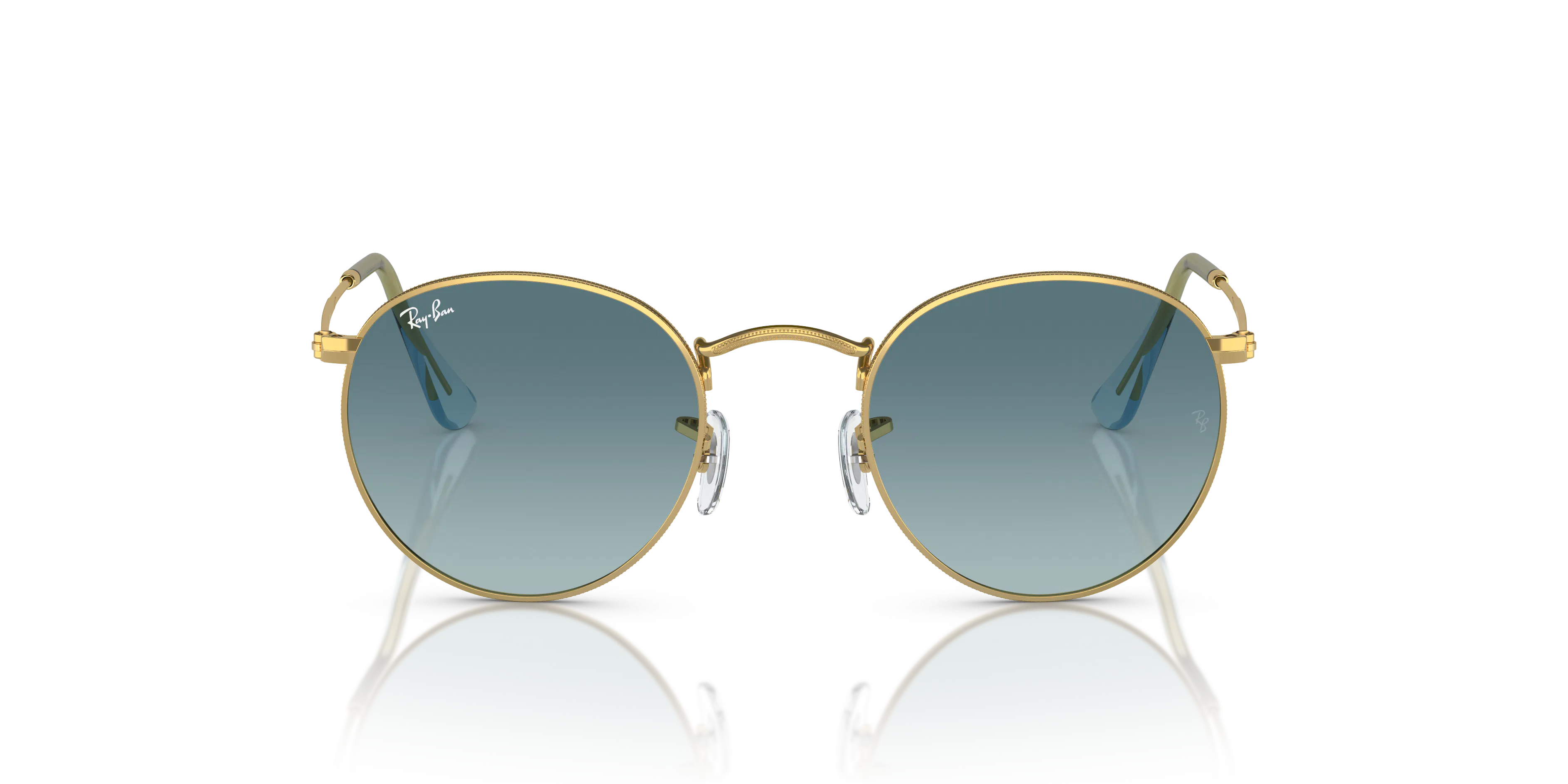 Front, Ray-Ban Round Metal 0RB3447 001/3M Sonnenbrille