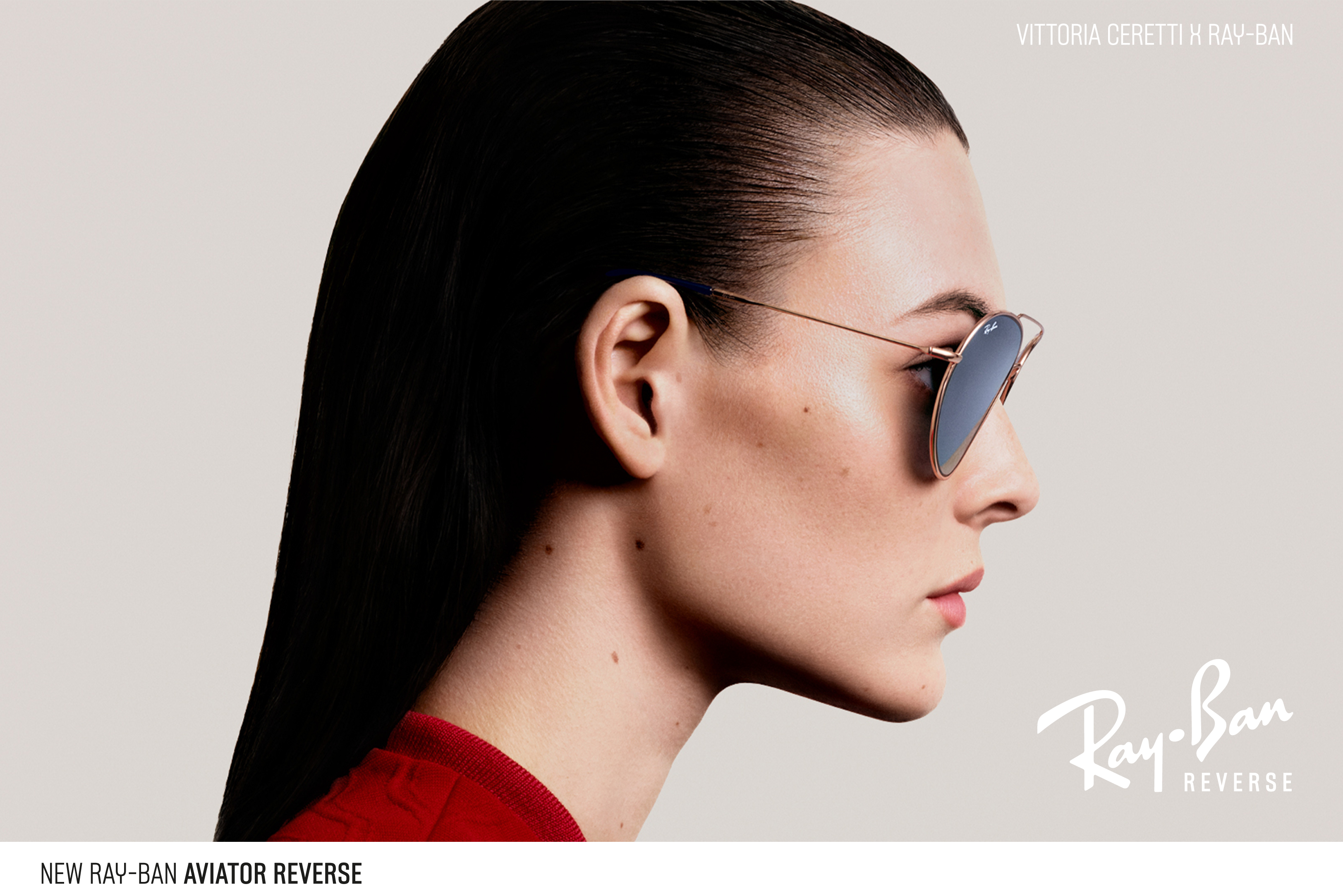 [products.image.on_model_female02] Ray-Ban AVIATOR REVERSE 0RBR0101S 001/VR Sonnenbrille