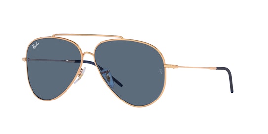 Ray-Ban AVIATOR REVERSE 0RBR0101S 92023A Sonnenbrille Blau / Pink Gold