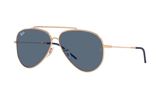 Ray-Ban AVIATOR REVERSE 0RBR0101S 92023A Sonnenbrille Blau / Pink Gold