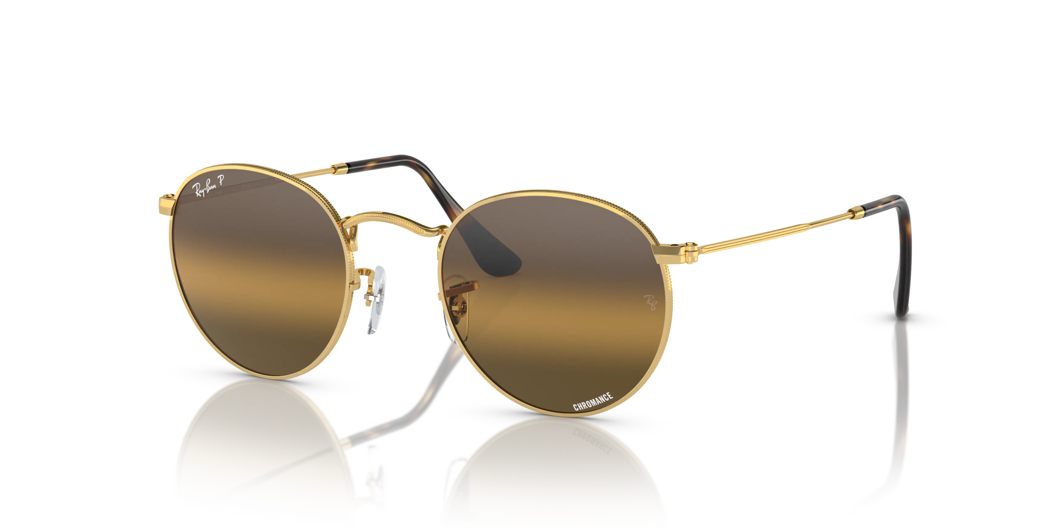 Angle_Left01, Ray-Ban Round Metal Polarized+ Lenses 0RB3447 001/G5 Sonnenbrille