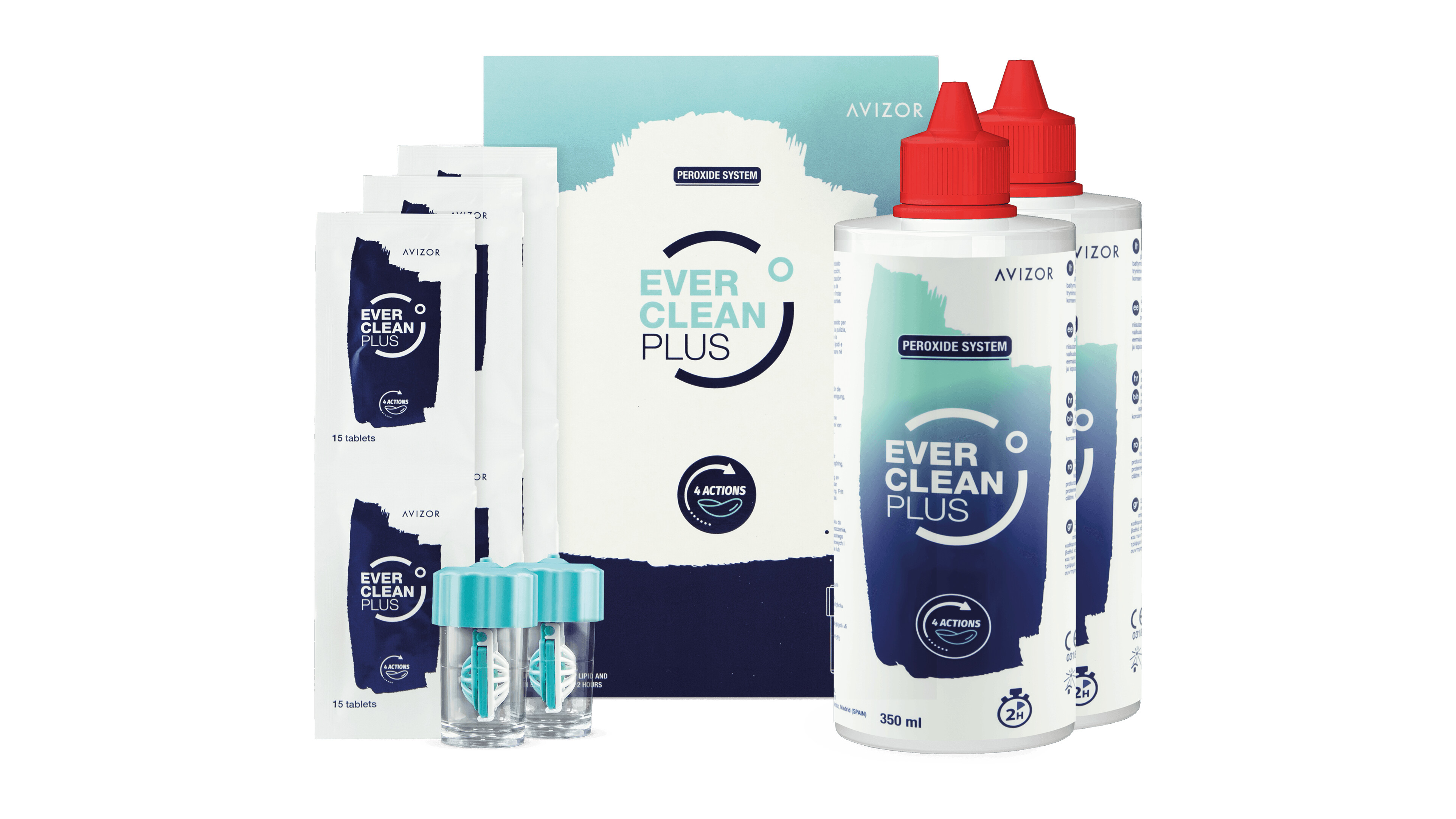 Front AVIZOR Ever Clean Everclean Plus 2x350ml Peroxid Pflege Peroxid Pflege Doppelpack 700ml