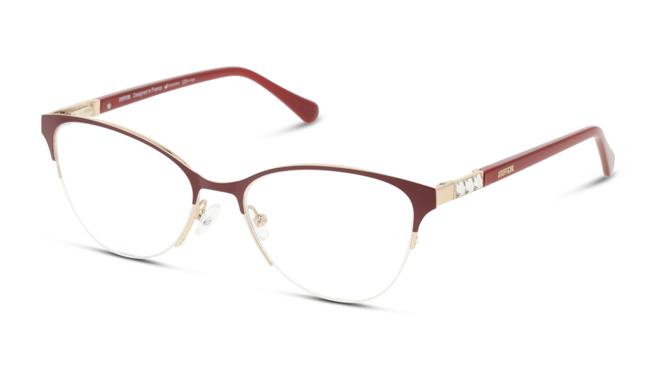 Angle_Left01 UNOFFICIAL UNOF0465 UD00 Brille Dunkelrot, Goldfarben