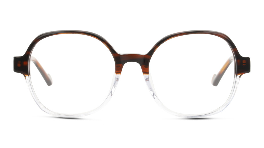 Front UNOFFICIAL UNOF0402 4450 Brille Havana, Transparent