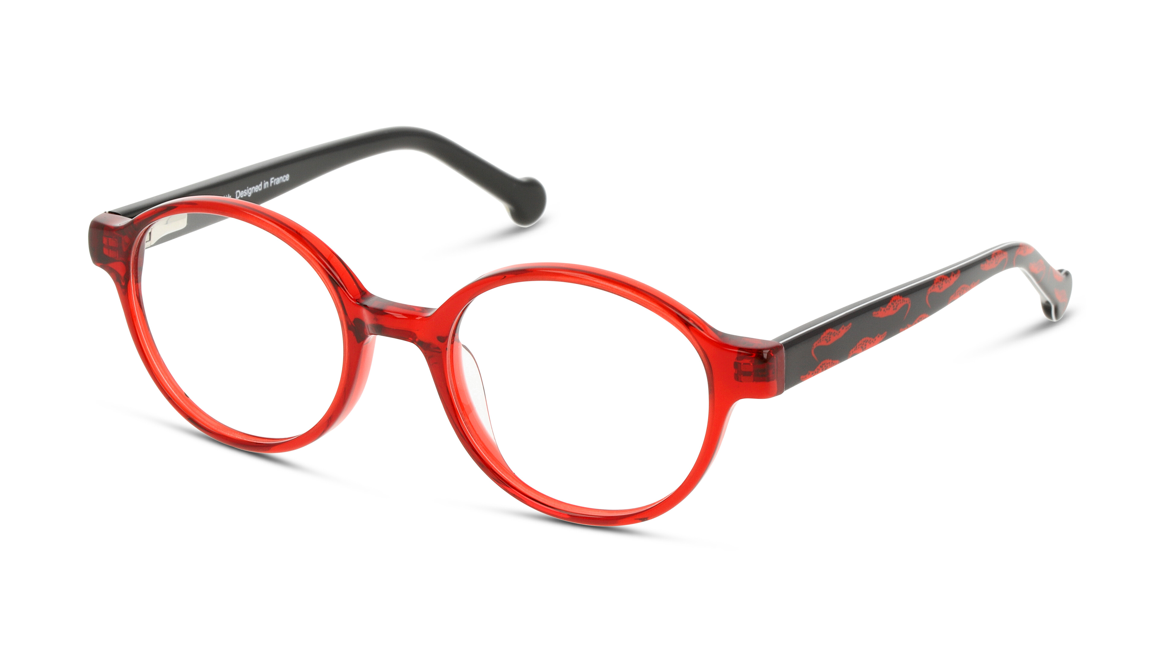 Angle_Left01 UNOFFICIAL UNOK0022 RX00 Brille Rot, Transparent