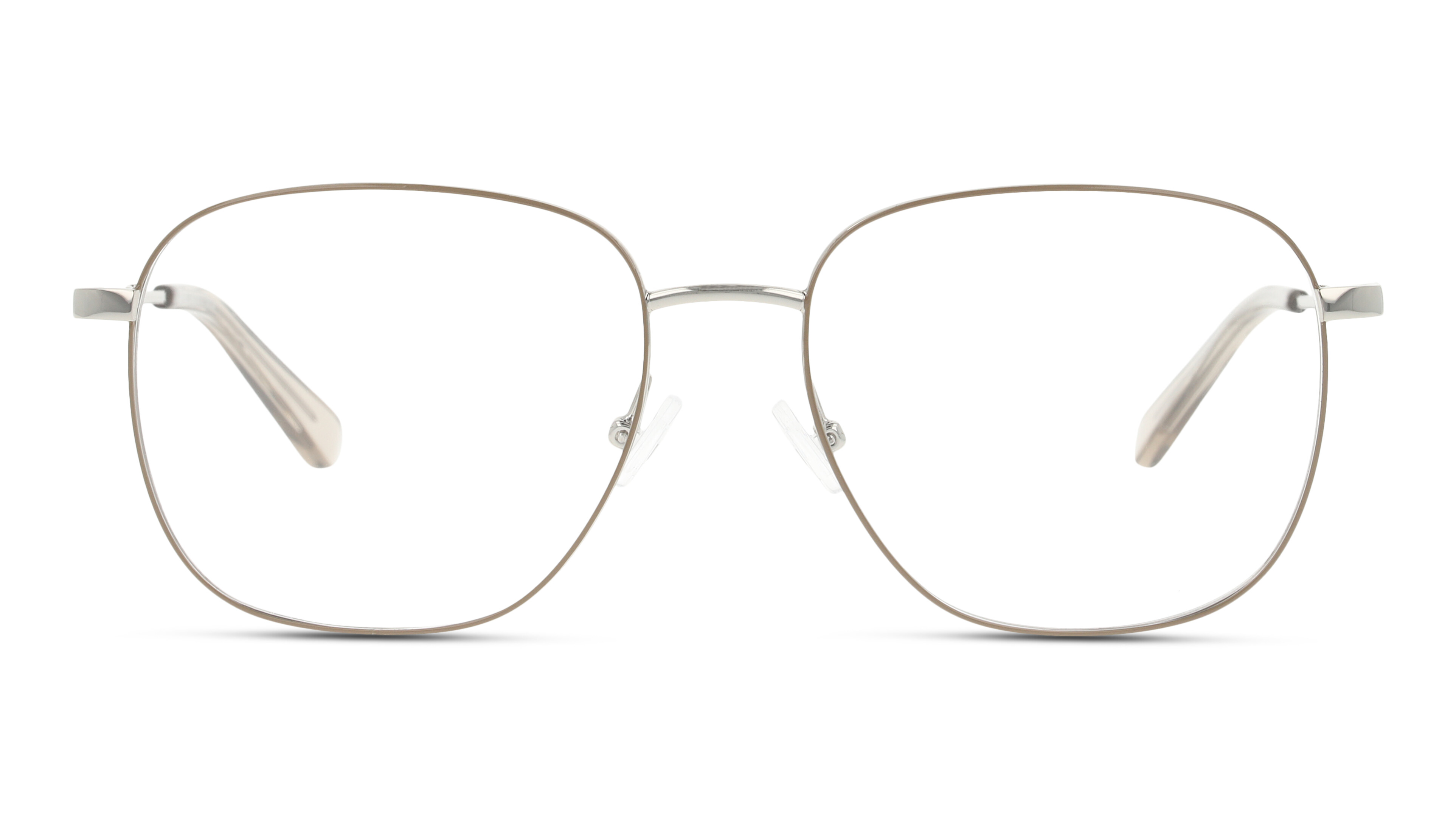 Front UNOFFICIAL UNOM0259 ES00 Brille Beige, Silberfarben